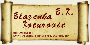 Blaženka Koturović vizit kartica